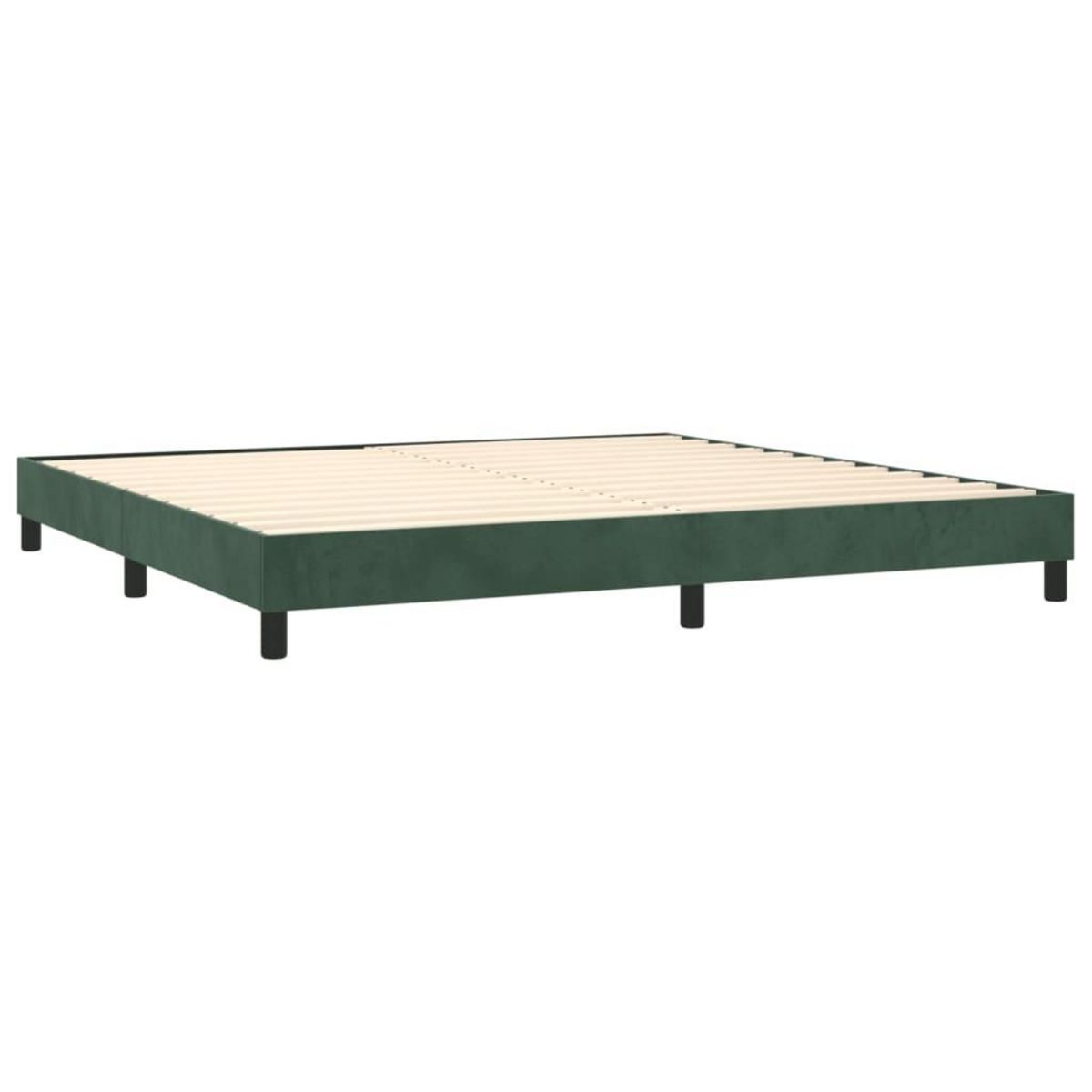 VIDAXL Sommier a lattes de lit avec matelas LED Vert fonce 200x200 cm