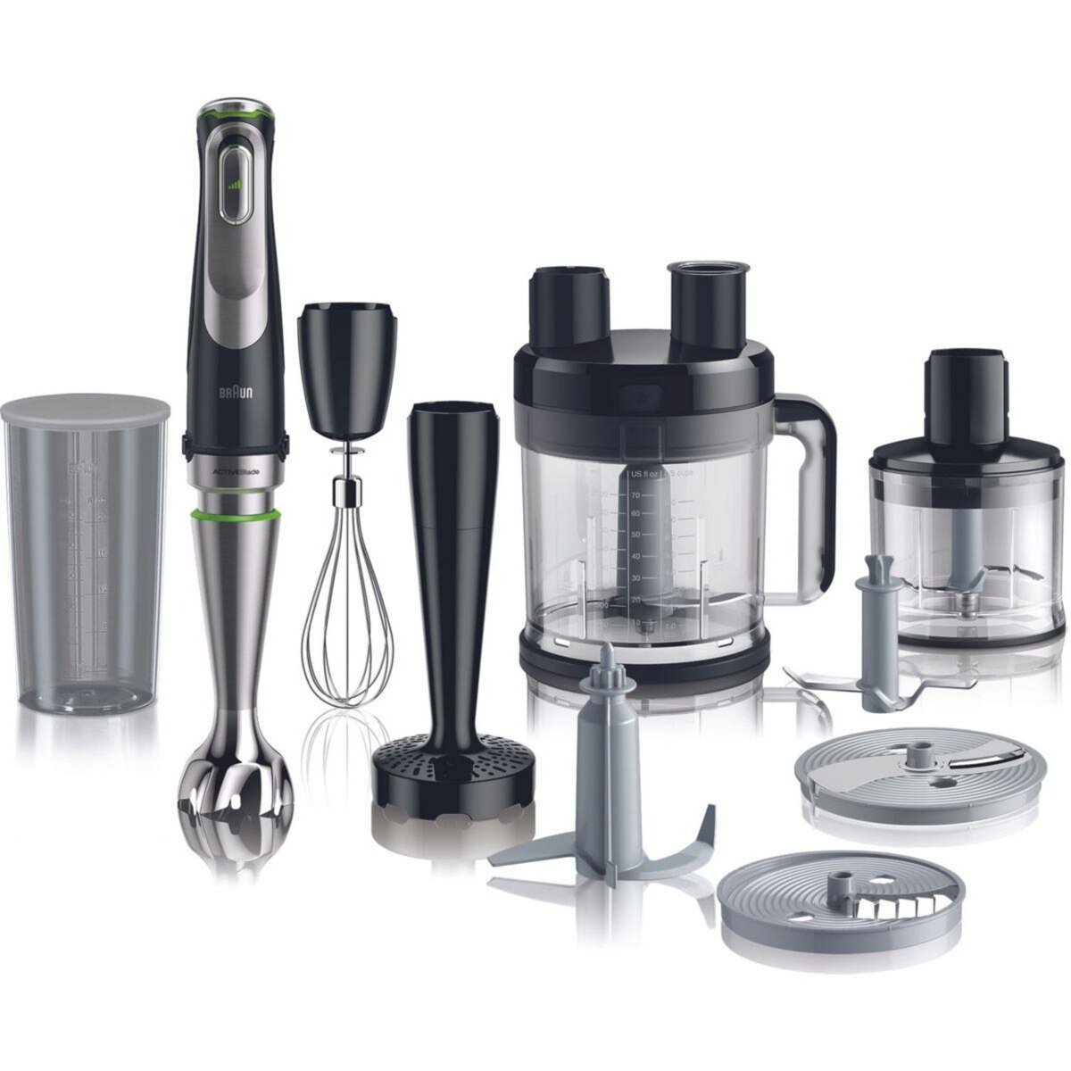 BRAUN Mixeur MQ9187XLI MultiQuick 9 noir et gris 8 accessoires