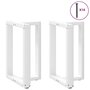 Voir la diapositive 3 : VIDAXL Pieds de table a manger forme de T 2 pcs blanc 50x35x(72-73) cm