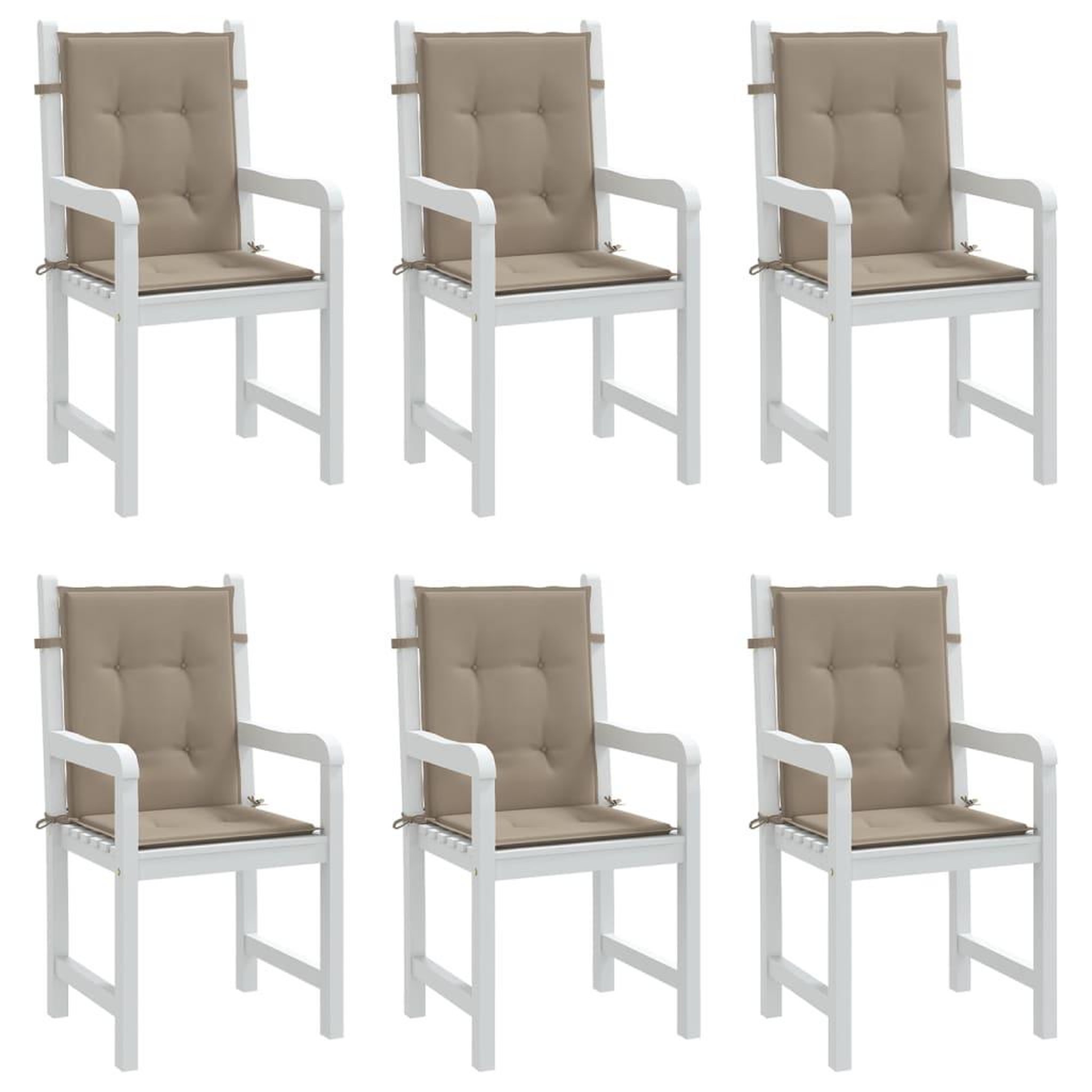 Voir la diapositive 4 : VIDAXL Coussins de chaise de jardin a dossier bas lot de 6 taupe