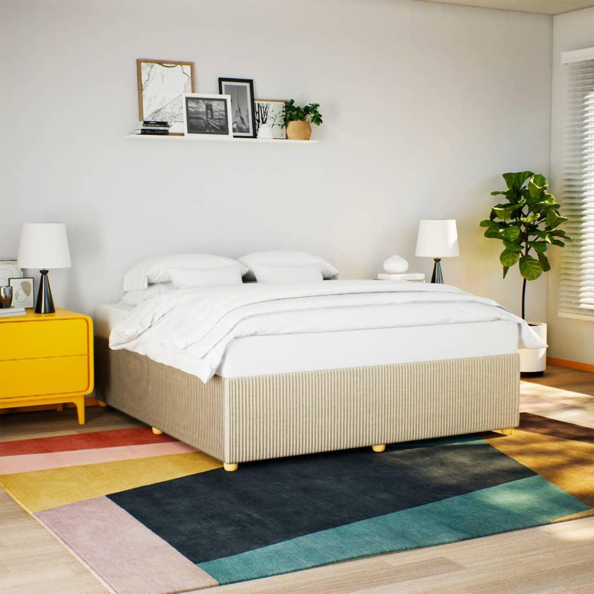 VIDAXL Cadre de lit sans matelas creme 180x200 cm tissu