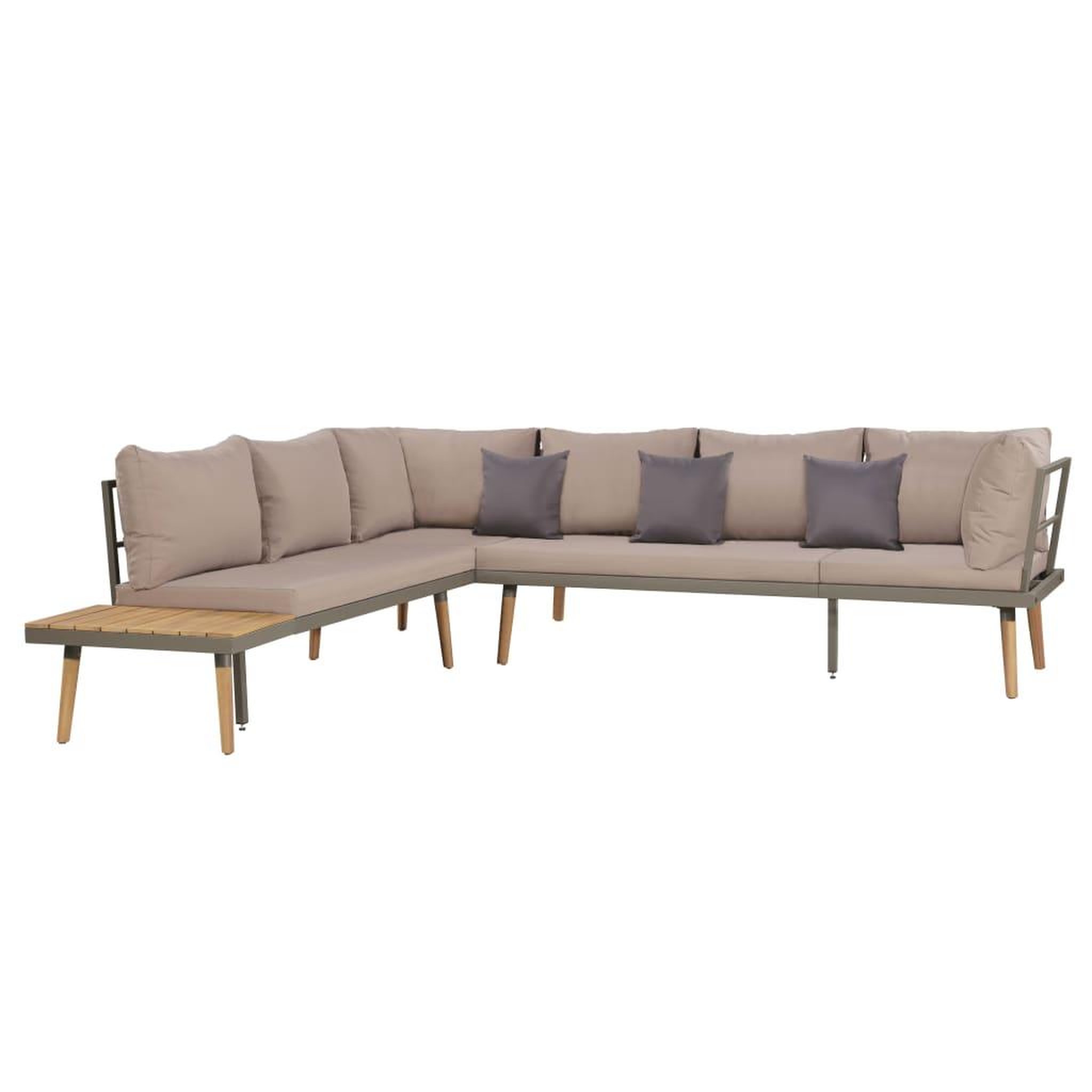 Voir la diapositive 2 : VIDAXL Salon de jardin 4pcs et coussins Bois d'acacia solide Marron