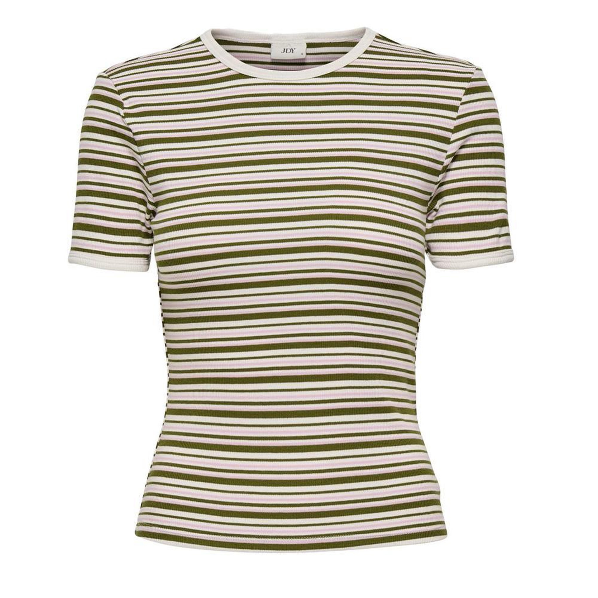 Voir la diapositive 2 : JACQUELINE DE YONG T-Shirt Marron/Beige/Rose Femme JDY Lada