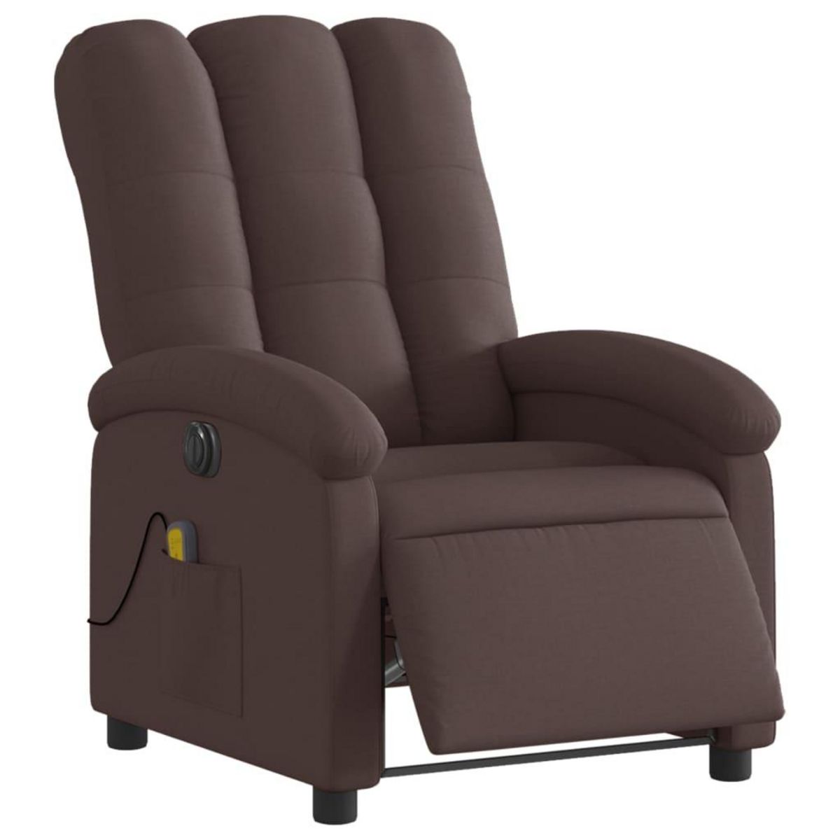 VIDAXL Fauteuil de massage inclinable electrique Marron fonce Tissu
