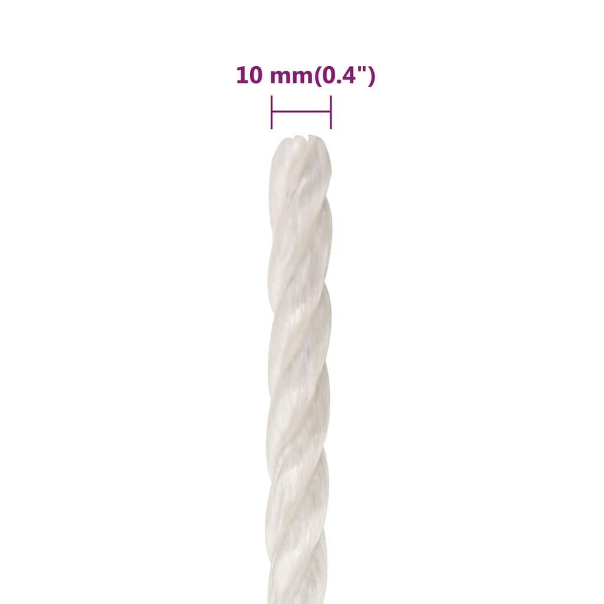 Voir la diapositive 6 : VIDAXL Corde de travail Blanc 10 mm 500 m polypropylene
