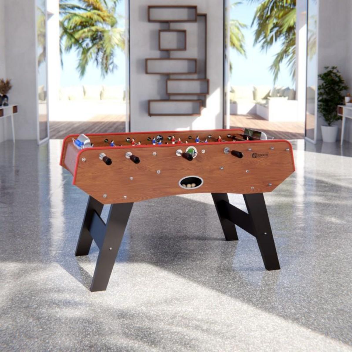 PLAY4FUN Baby-foot CLASSIC type Bistrot - 151 x 77 x 91 cm - Table de Baby-foot avec barres télescopiques et Balles Lièges Inclus