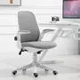 VINSETTO Vinsetto Chaise de bureau tissu lin hauteur réglable pivotante 360° accoudoirs relevables support lombaires réglable gris