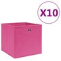 Voir la diapositive 1 : VIDAXL Boîtes de rangement 10 pcs Tissu intisse 28x28x28 cm Rose