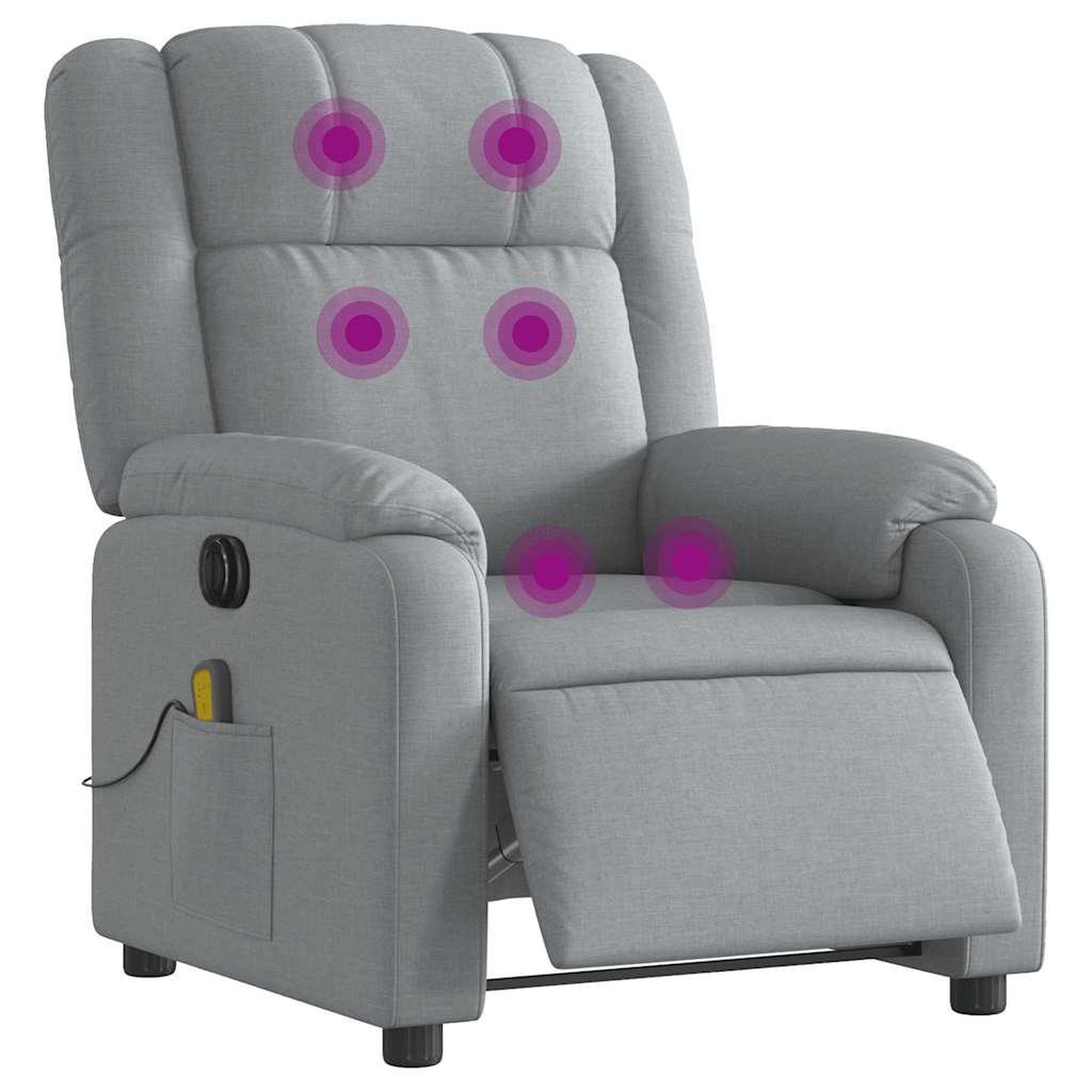 Voir la diapositive 3 : VIDAXL Fauteuil de massage inclinable electrique gris clair tissu