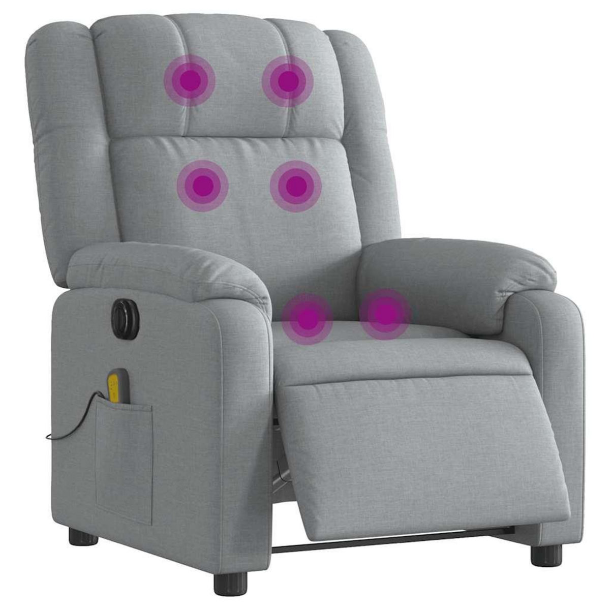 VIDAXL Fauteuil de massage inclinable electrique gris clair tissu
