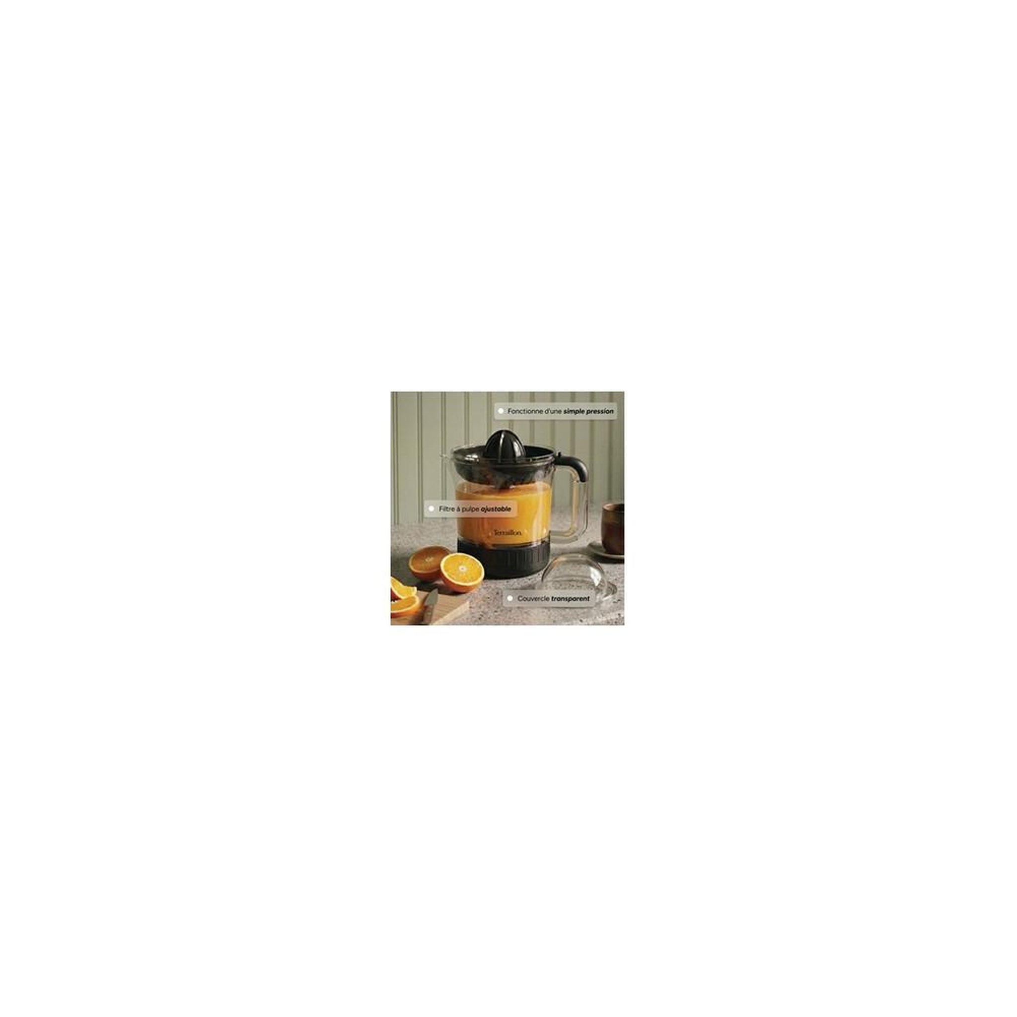 Voir la diapositive 2 : Terraillon Presse-agrumes Terraillon Bistria 600ml Noir