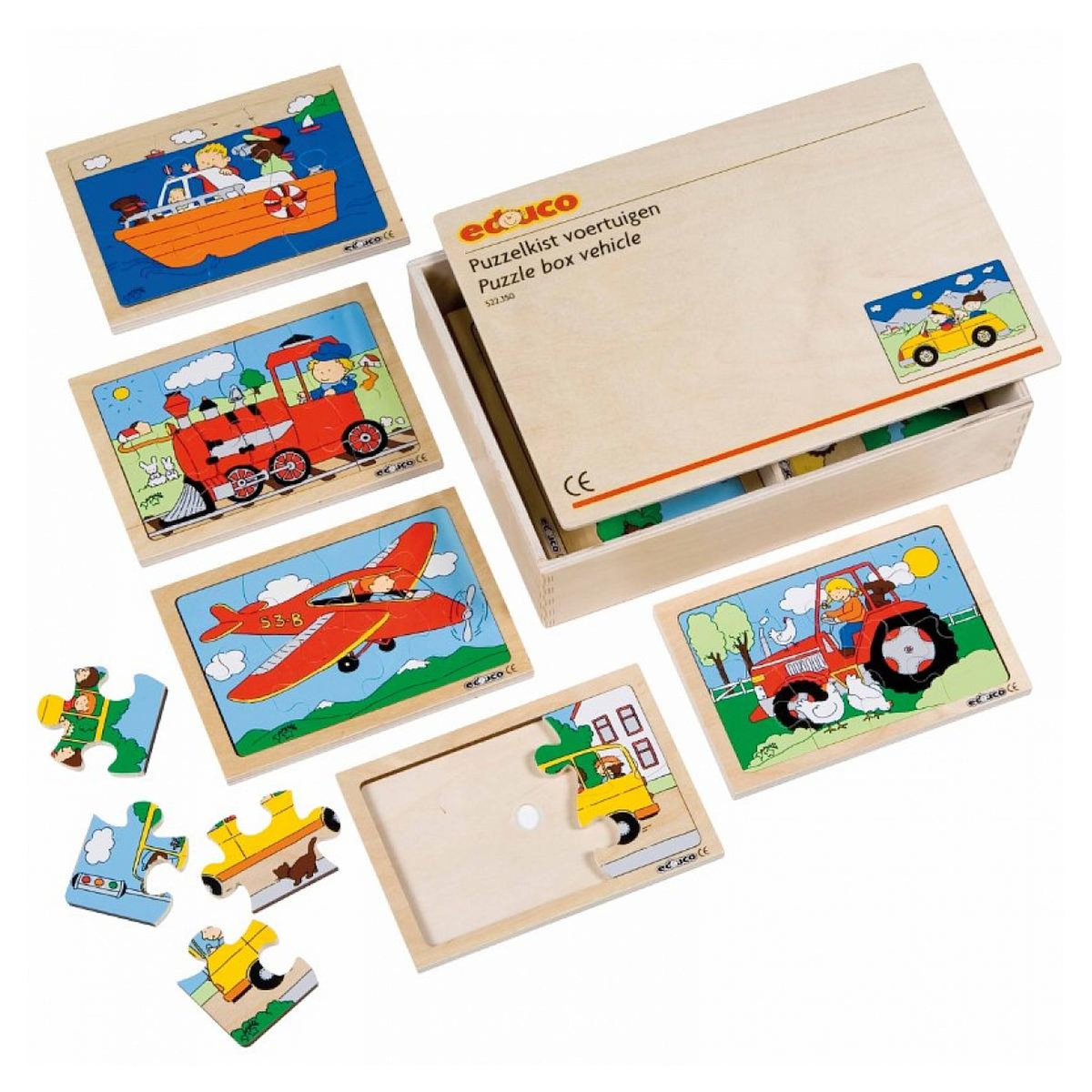 EDUCO Boîte à puzzles - Véhicules - jeu Montessori