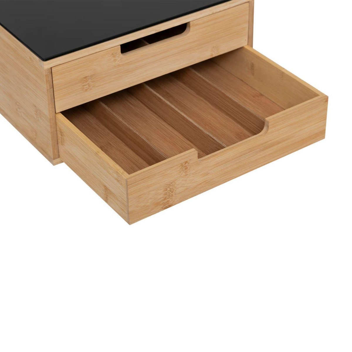 FIVE Porte-capsules 2 tiroirs avec séparations modulables - Beige et noir