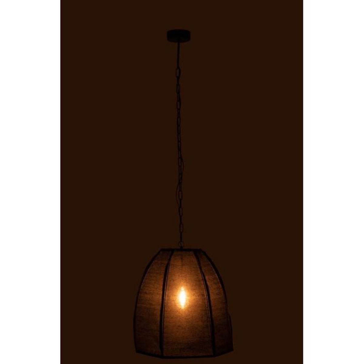 Paris Prix Lampe Suspension en Lin  Poire  161cm Noir