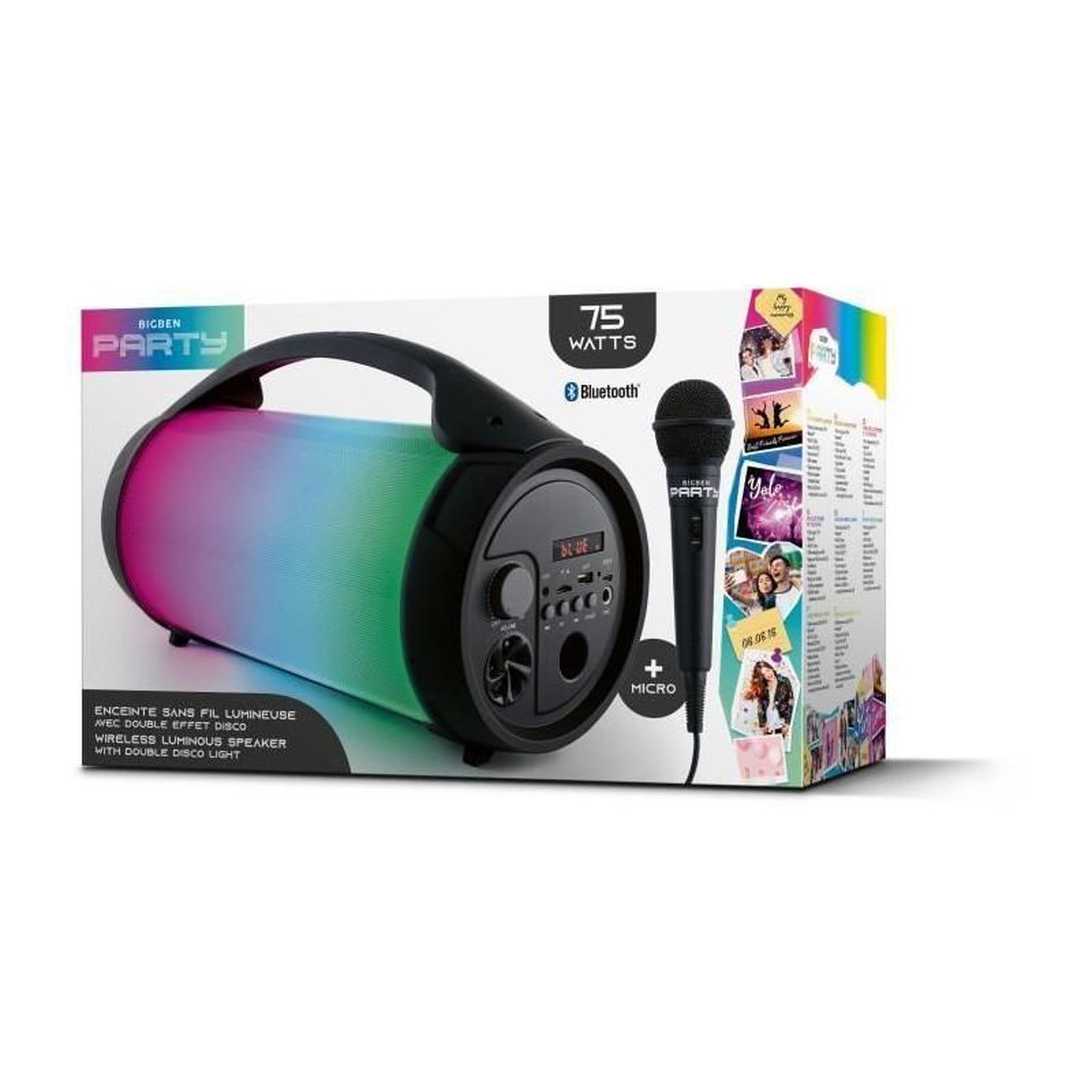 Voir la diapositive 4 : Bigben BIGBEN  Enceinte Bluetooth PARTYBTPRO - USB SD AUX IN - 38 CM + MICRO FILAIRE
