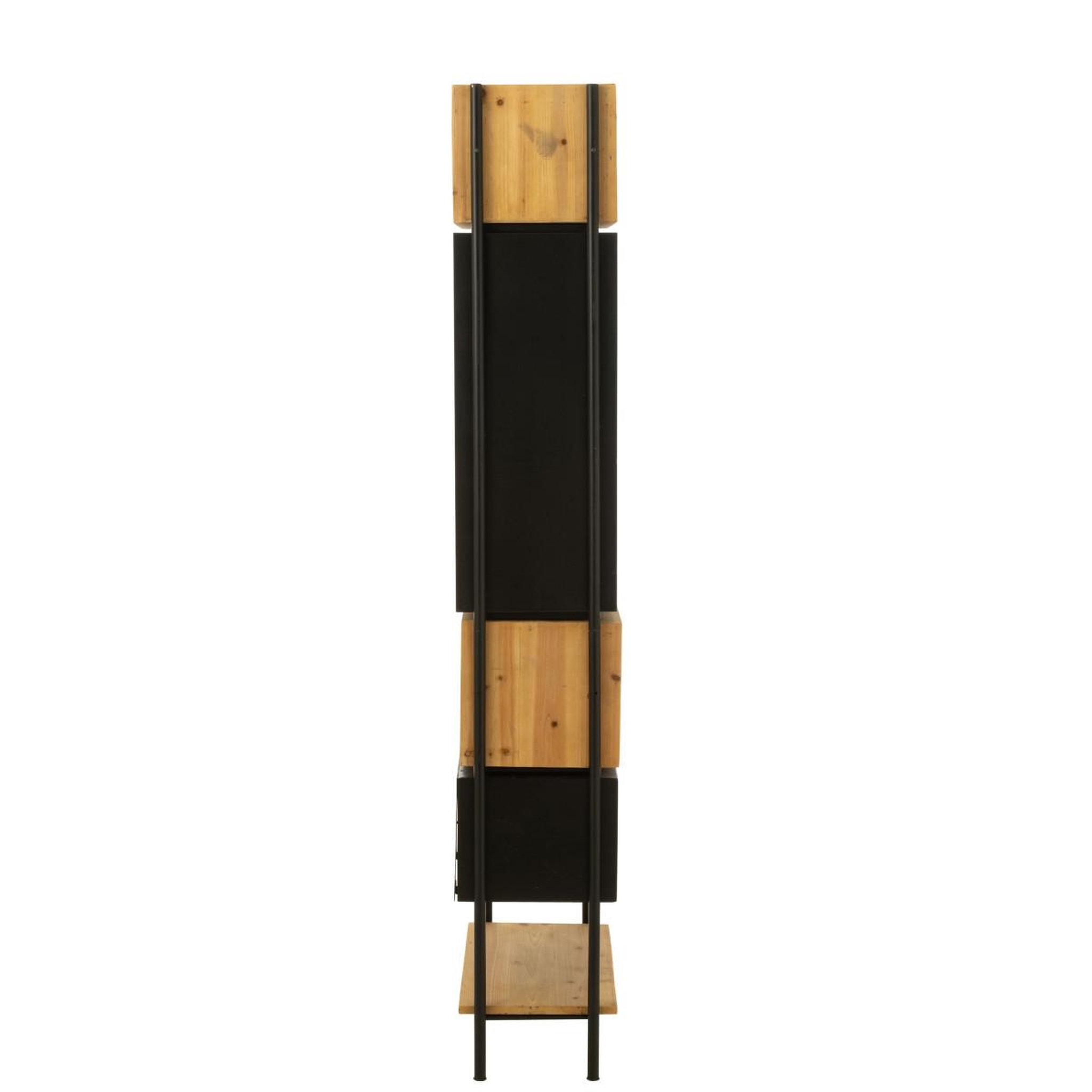Voir la diapositive 6 : J-LINE Étagère en Bois  Tina  65cm Noir & Naturel