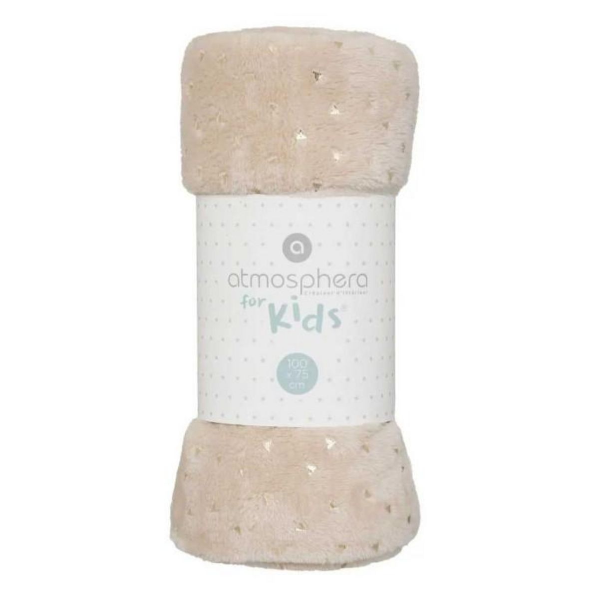 Atmosphera Kids Plaid Flanelle Enfant  Berlingot  75x100cm Beige