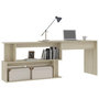 Voir la diapositive 3 : VIDAXL Bureau d'angle Chene sonoma 200x50x76 cm Bois d'ingenierie