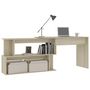 Voir la diapositive 3 : VIDAXL Bureau d'angle Chene sonoma 200x50x76 cm Bois d'ingenierie