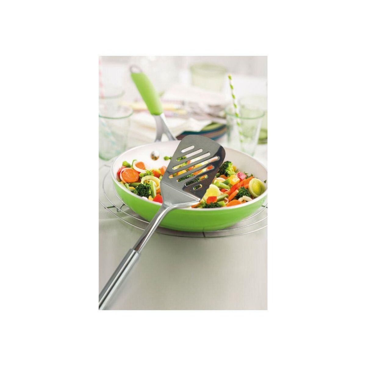 Fackelmann Ensemble de 2 Spatules de cuisine ajourée en inox 33 cm Fackelmann Elemental