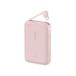 Belkin Batterie externe 10000 mAh avec cable USB-C intégre pink