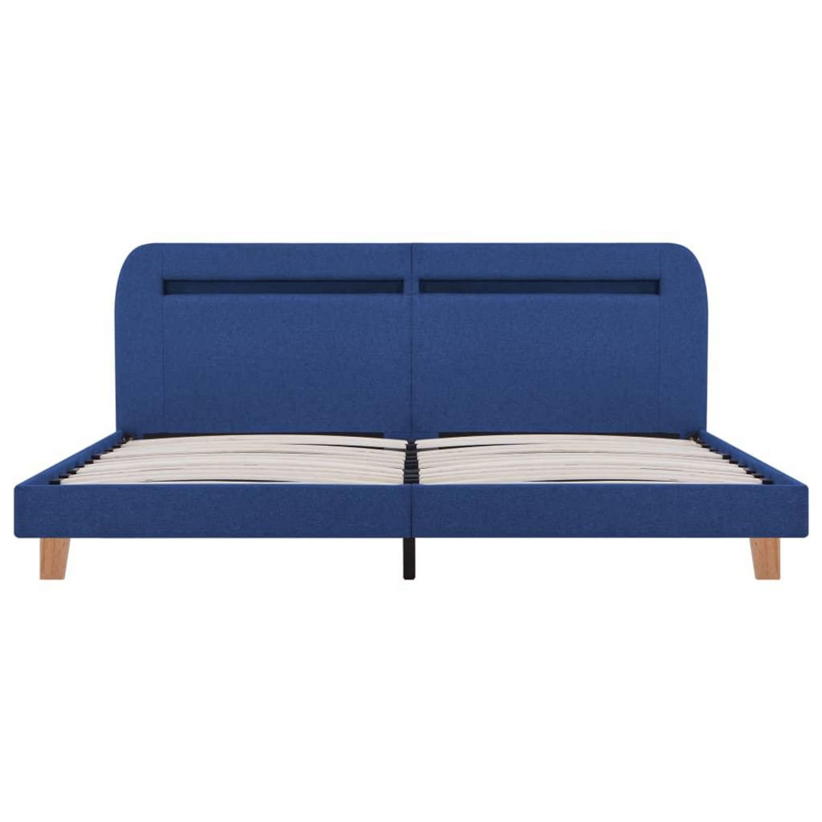 VIDAXL Cadre de lit avec LED sans matelas bleu tissu 180x200 cm