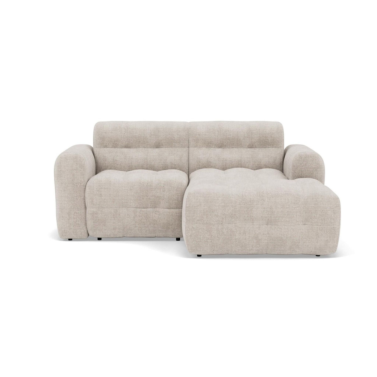 BEST MOBILIER Diane - canapé d'angle droit 4 places en velours texturé