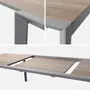 SWEEEK Table de jardin extensible 8 places  200/300cm avec plateau effet bois et structure aluminium 200/300cm  et 8 fauteuils inclus