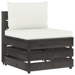 VIDAXL Canape central sectionnel avec coussins Bois impregne de gris