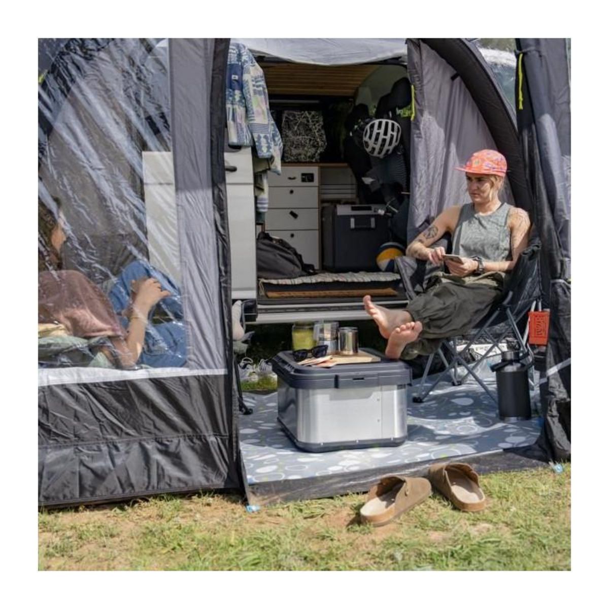 KAMPA Auvent gonflable pour van - KAMPA - Sprint Air - Matériau Weathershield 68D, armature Kampa AIR, espace compact, entrée pluie