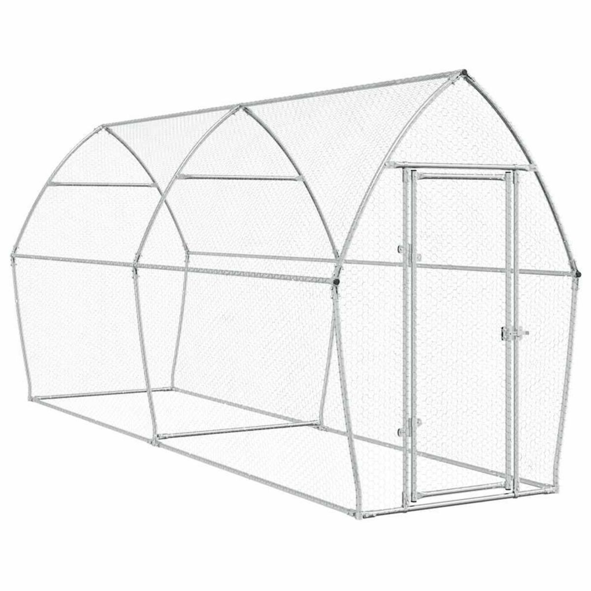 VIDAXL Cage pour poules argente 400x105x182 cm acier galvanise