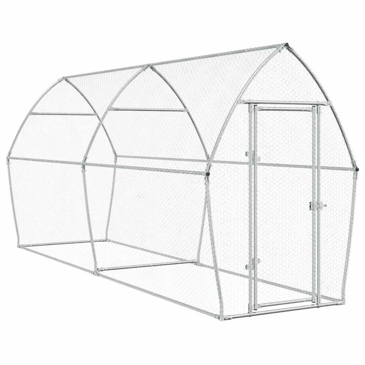 VIDAXL Cage pour poules argente 400x105x182 cm acier galvanise