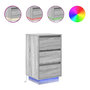 Voir la diapositive 2 : VIDAXL Table de chevet avec lumieres LED sonoma gris 38x34x65 cm