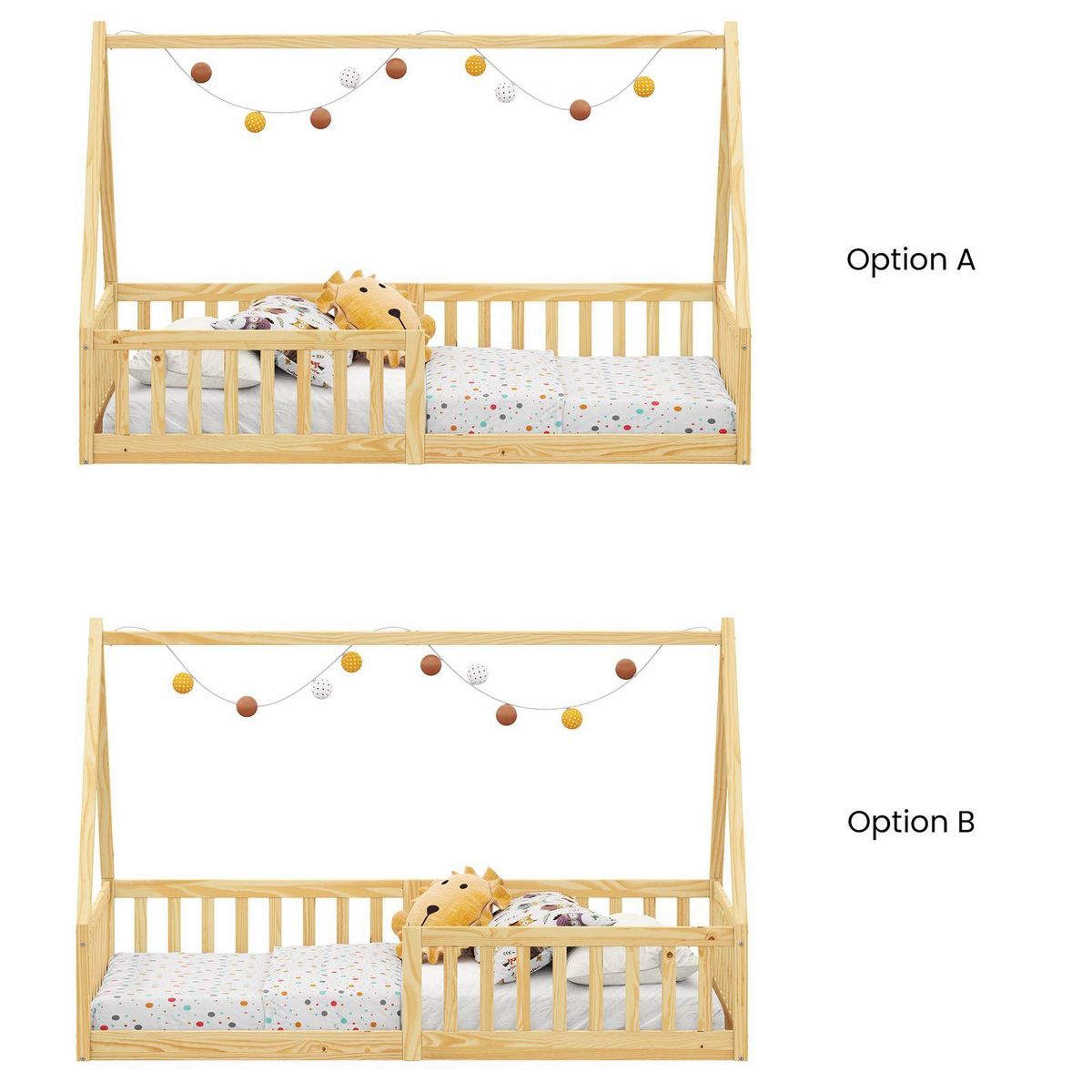 IDIMEX Lit cabane NICOLAS 90 x 200 cm, en pin massif