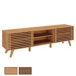 IDIMEX Meuble TV RIAN avec portes coulissantes, en pin massif. Coloris disponibles : Marron