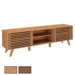 IDIMEX Meuble TV RIAN avec portes coulissantes, en pin massif. Coloris disponibles : Marron