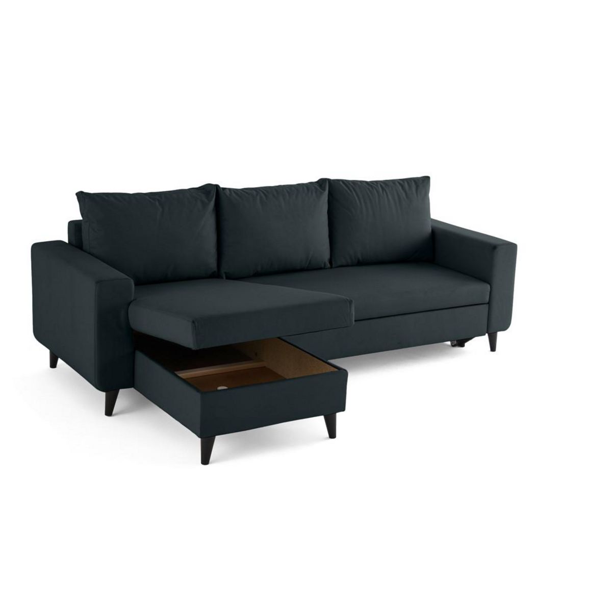 BEST MOBILIER Nordic - canapé d'angle réversible 4 places - convertible avec coffre - en simili