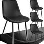 Voir la diapositive 1 : tectake Lot de chaises rembourrées aspect velours noir Lot de 4