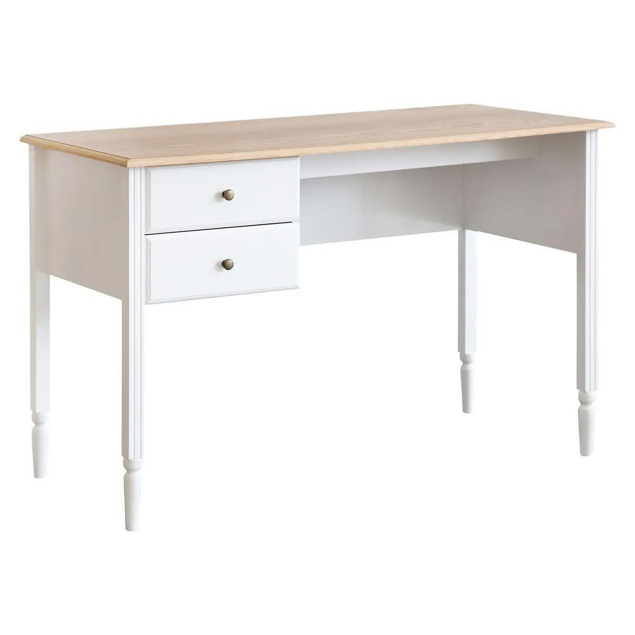 Voir la diapositive 1 : ATMOSPHERA Bureau 2 Tiroirs Design  Solen  120cm Blanc
