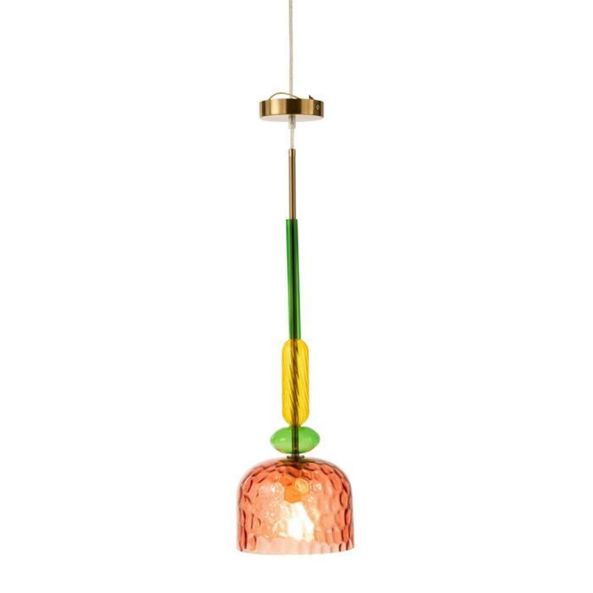 Paris Prix Lampe Suspension en Verre  Fiona  160cm Rouge