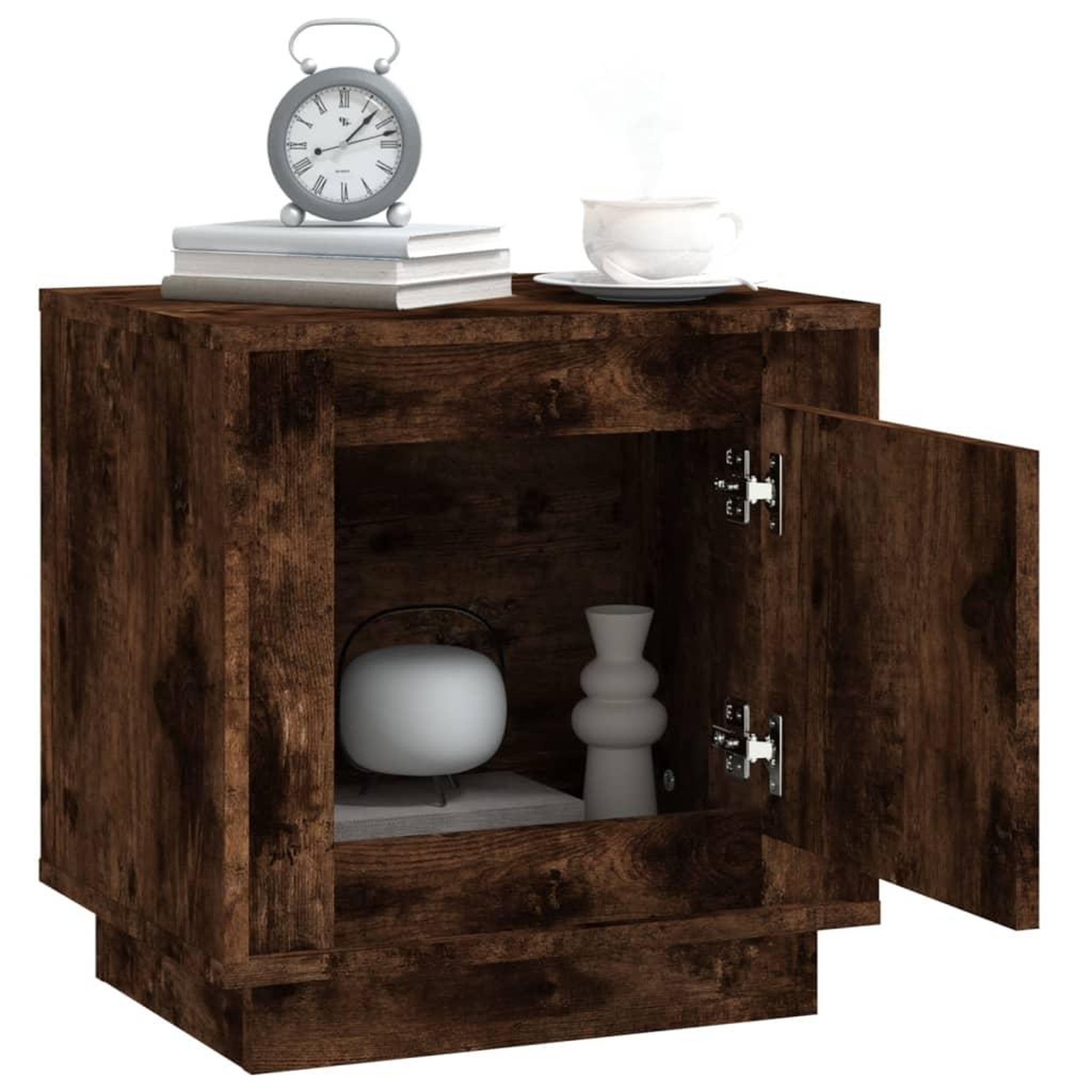 Voir la diapositive 5 : VIDAXL Tables de chevet 2 pcs chene fume 44x35x45 cm bois d'ingenierie
