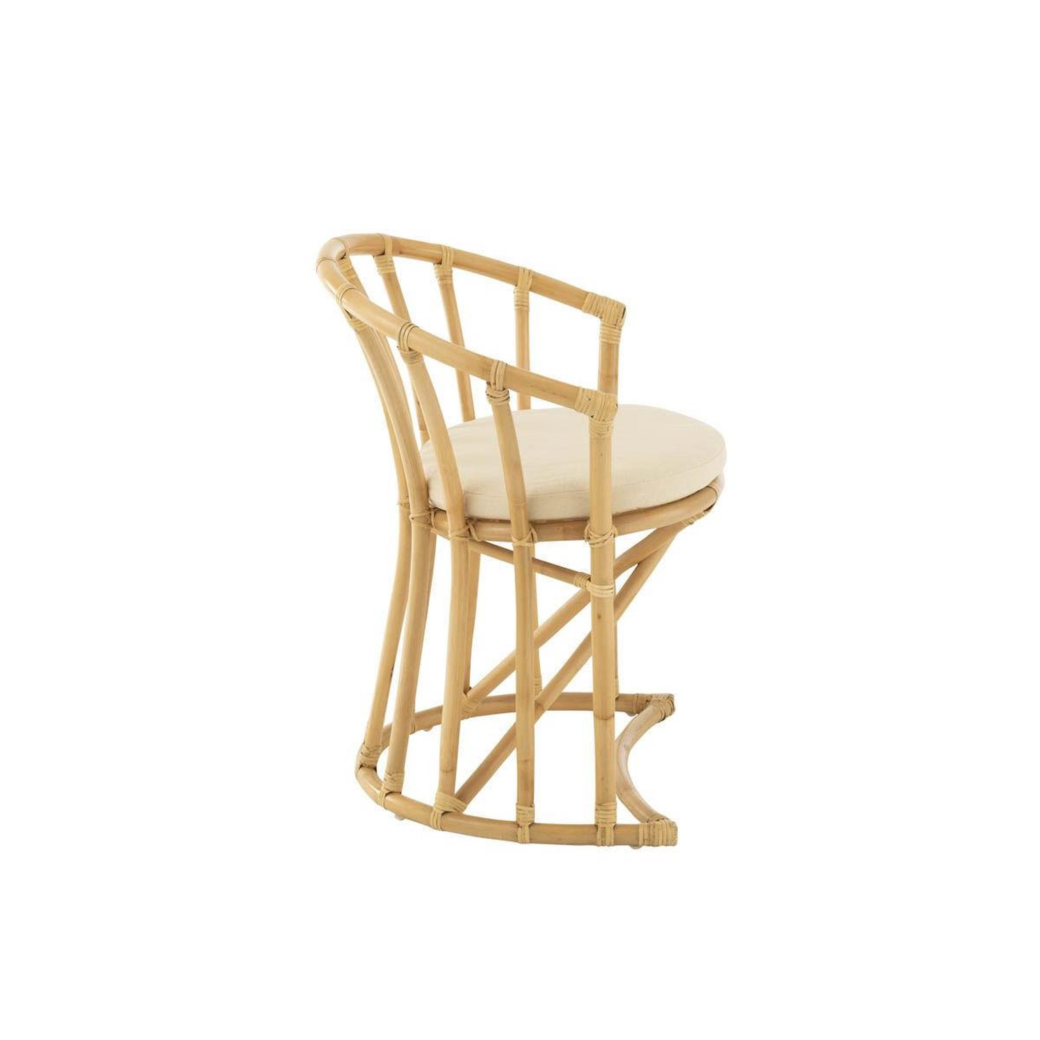 Voir la diapositive 3 : J-LINE Chaise Rotin & Coussin  Howard  70cm Naturel