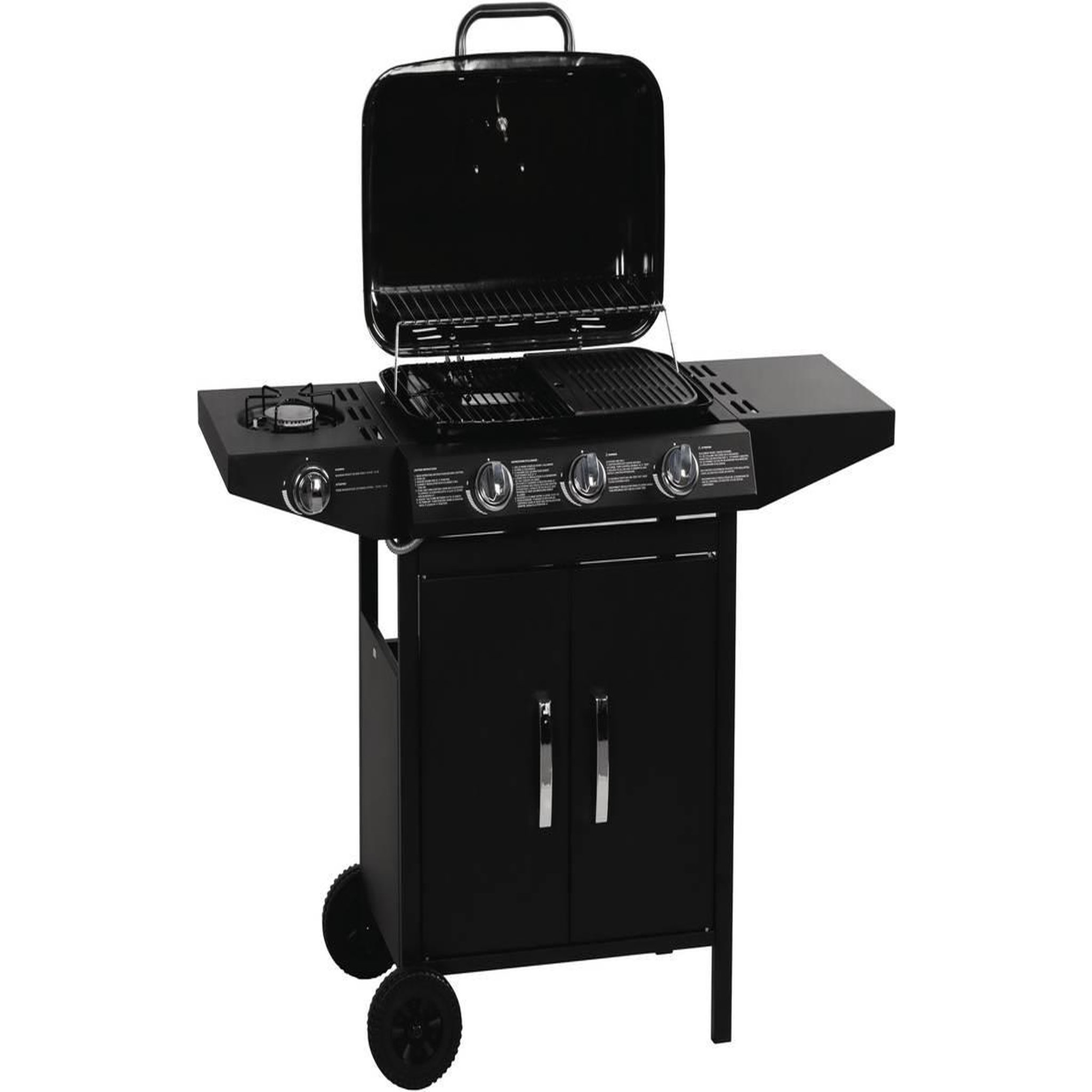 Voir la diapositive 4 : Habitat et Jardin Barbecue gaz  Festa 4  - 4 brûleurs dont 1 latéral - 10.5kW - Noir