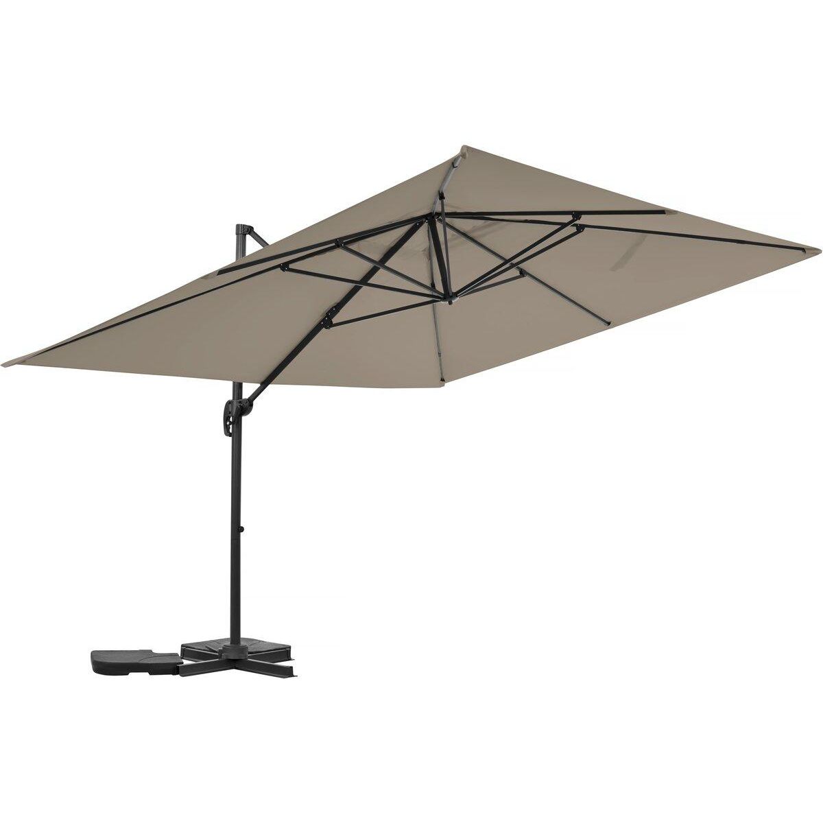 Habitat et Jardin Parasol jardin déporté en aluminium  Sky 4  - 3 x 4 m - Taupe