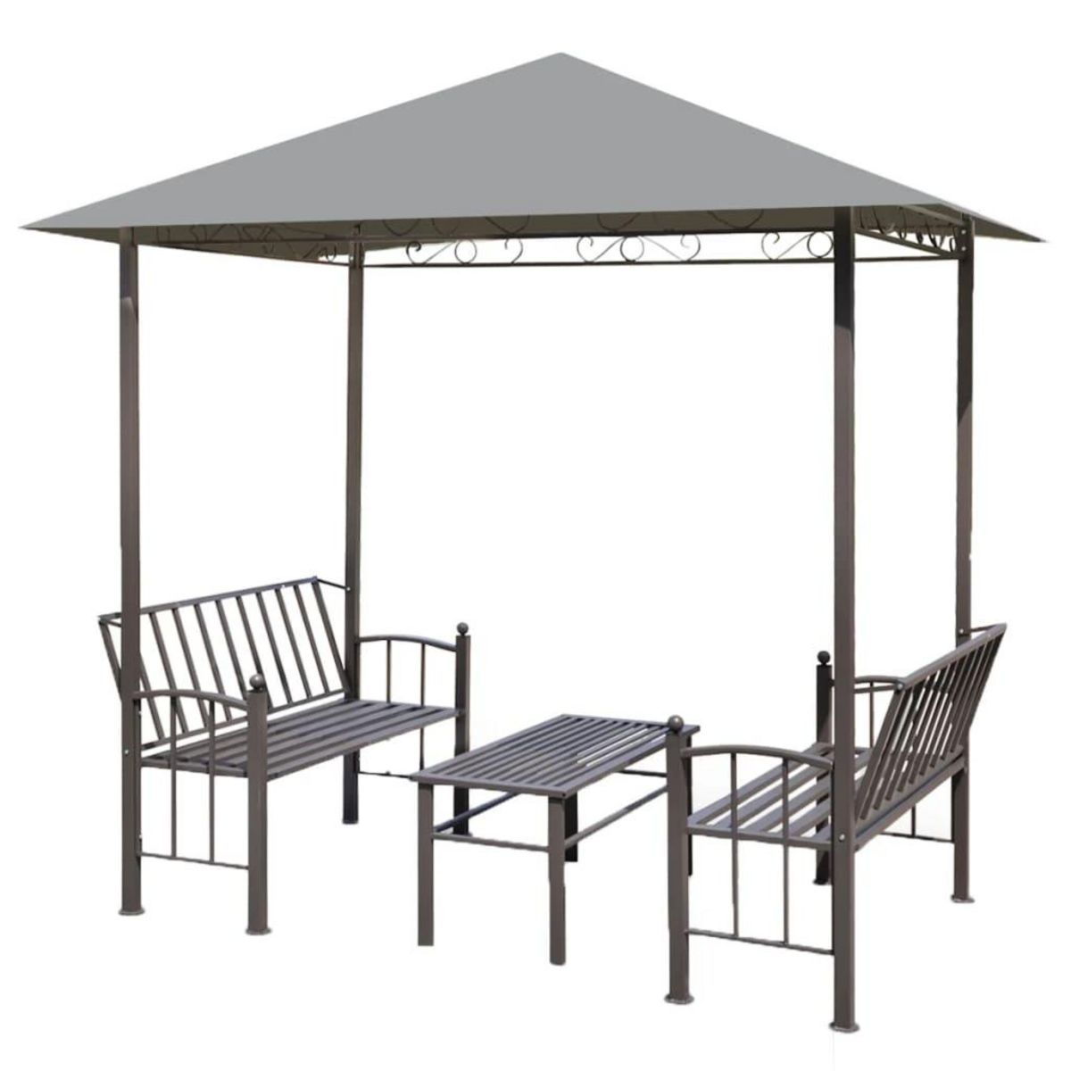 VIDAXL Chapiteau de jardin avec table et bancs 2,5x1,5x2,4m Anthracite