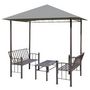 Voir la diapositive 2 : VIDAXL Chapiteau de jardin avec table et bancs 2,5x1,5x2,4m Anthracite