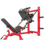 Voir la diapositive 1 : HOMCOM Presse à cuisses leg press machine pro 455kg compatible disques 25/50mm noir rouge