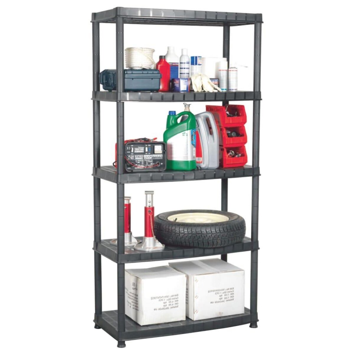 VIDAXL Etagere de rangement a 5 niveaux Noir 85x40x185 cm Plastique