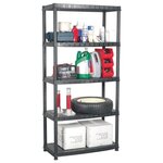 VIDAXL Etagere de rangement a 5 niveaux Noir 85x40x185 cm Plastique
