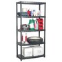 Voir la diapositive 1 : VIDAXL Etagere de rangement a 5 niveaux Noir 85x40x185 cm Plastique